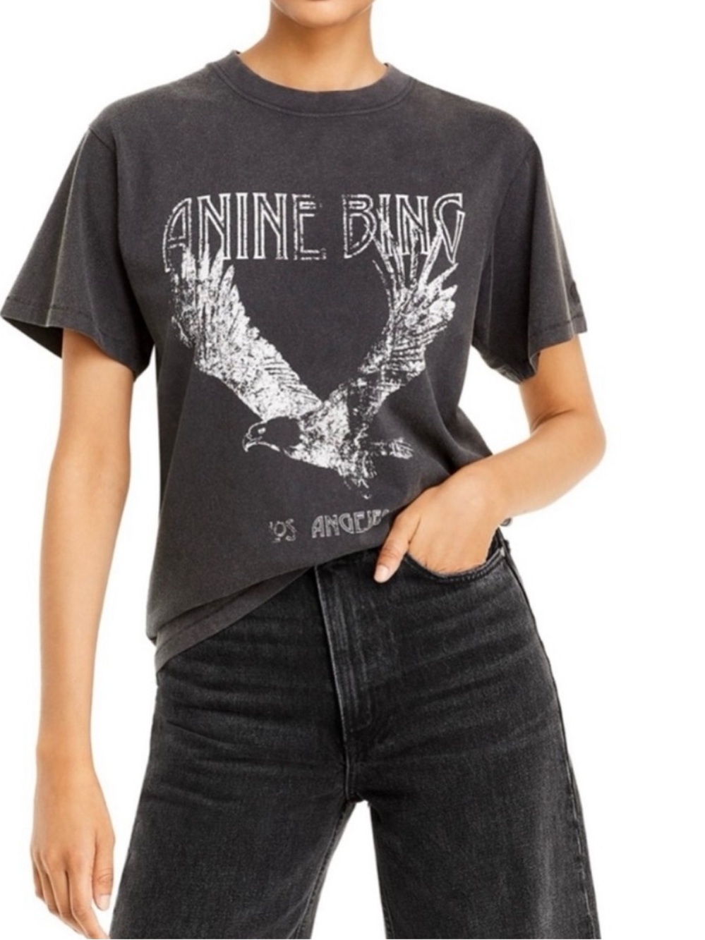 Anine Bing Lili Tee in Washed Black Women’s Medium